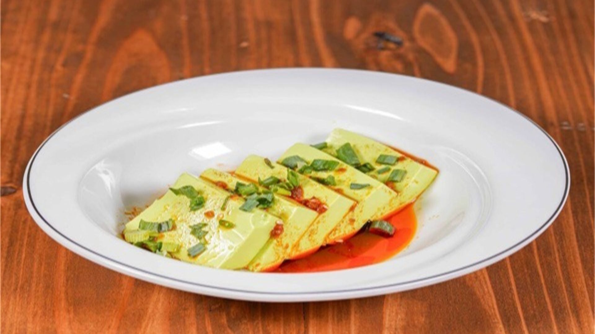 Edamame Tofu In Spicy Sauce at One more bite dumpling house, a Dumpling Restaurant in Wildomar