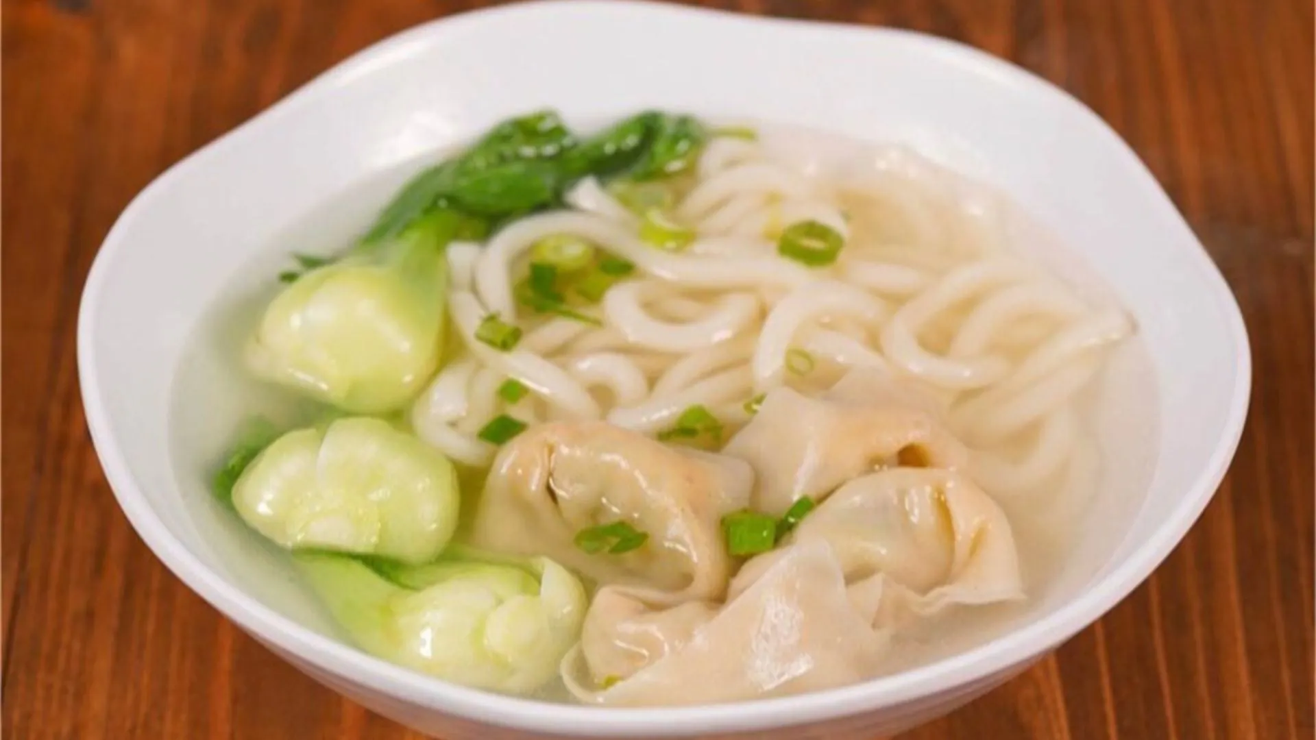 Shrimp & Pork Wonton Soup w.Udon at One more bite dumpling house, a Dumpling Restaurant in Wildomar